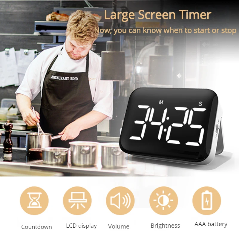 2022 New Digital Timer Kitchen Cooking Shower Study Spa Meeting Stopwatch LED Counter Alarm Reminder Silent Electronic Countdown
2022 New Digital Timer Kitchen Cooking Shower Study Spa Meeting Stopwatch LED Counter Alarm Reminder Silent Electronic Countdown