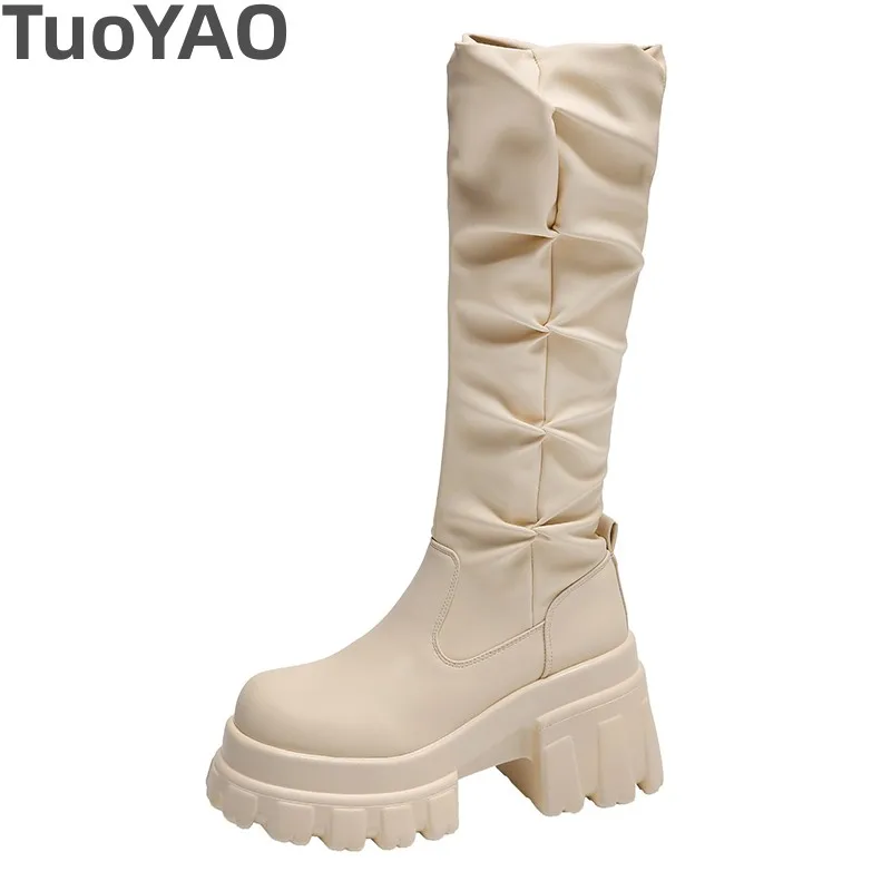 Women Chunky Platform Knee-High Boots Punk Leather Long Boot Woman 10CM Heels New Autumn Winter Warm Fur Shoe Motorcycle Booties
Women Chunky Platform Knee-High Boots Punk Leather Long Boot Woman 10CM Heels New Autumn Winter Warm Fur Shoe Motorcycle Booties
