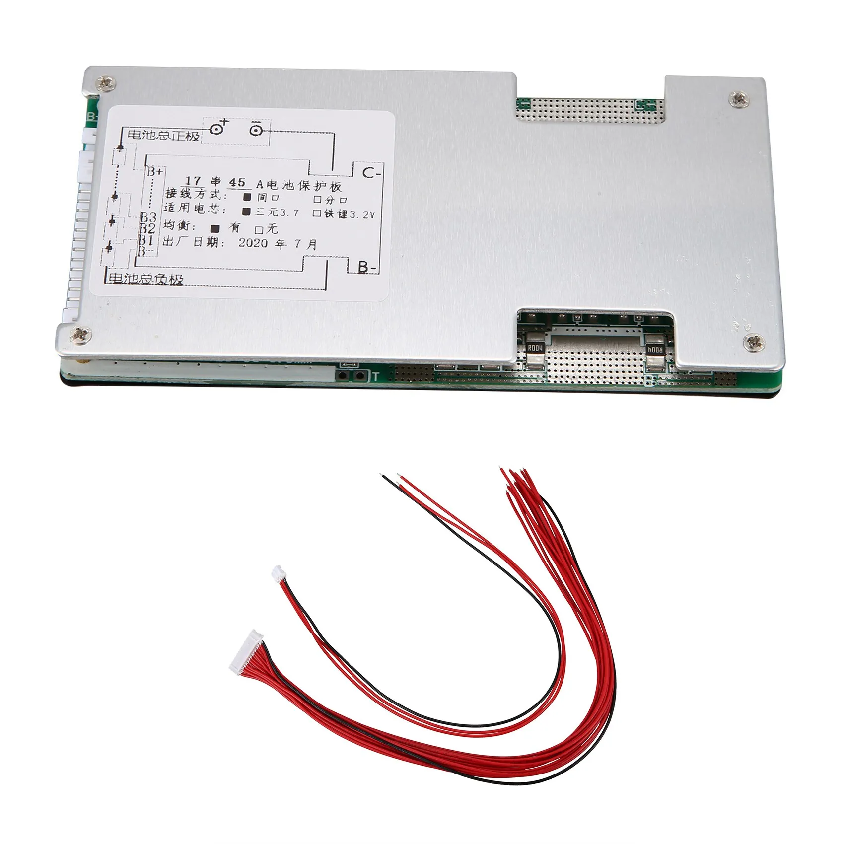 17S 60V 45A Protection Board Li-Ion Lipolymer Battery UPS Energy Inverter BMS PCB Board with Balance for E-Bike
17S 60V 45A Protection Board Li-Ion Lipolymer Battery UPS Energy Inverter BMS PCB Board with Balance for E-Bike
