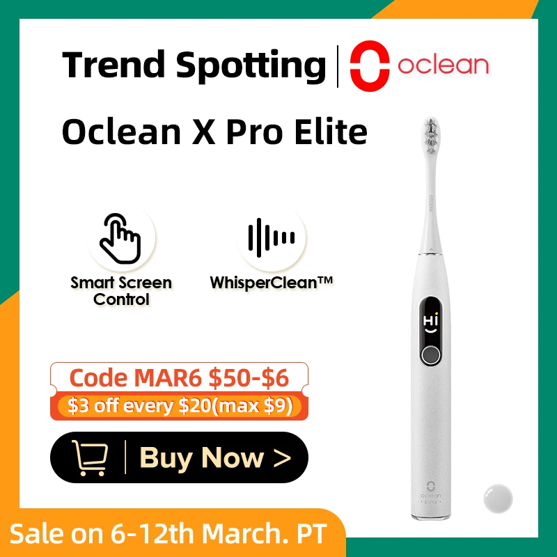 Oclean X Pro Elite Умный Соник Электрическая зубная щетка Ультразвук Зубы Отбеливание