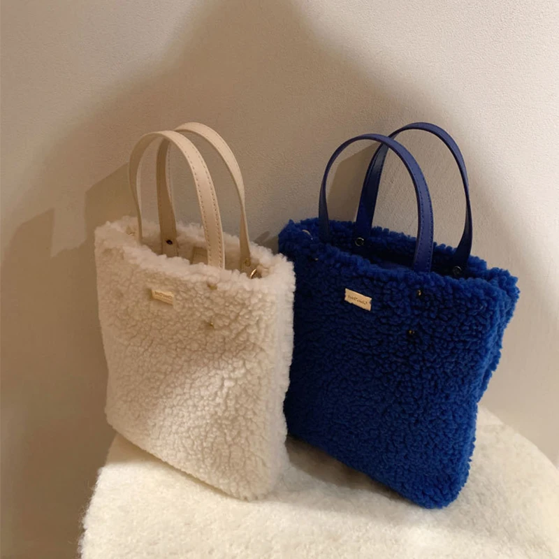 

Женские сумки-тоуты 2022, плюшевые сумочки, женские кошельки, модные повседневные вместительные сумки через плечо для весны и осени и зимы
