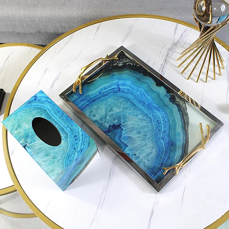 European table tray decoration household tea tray tea set living room stainless steel Nordic rectangular tray
European table tray decoration household tea tray tea set living room stainless steel Nordic rectangular tray