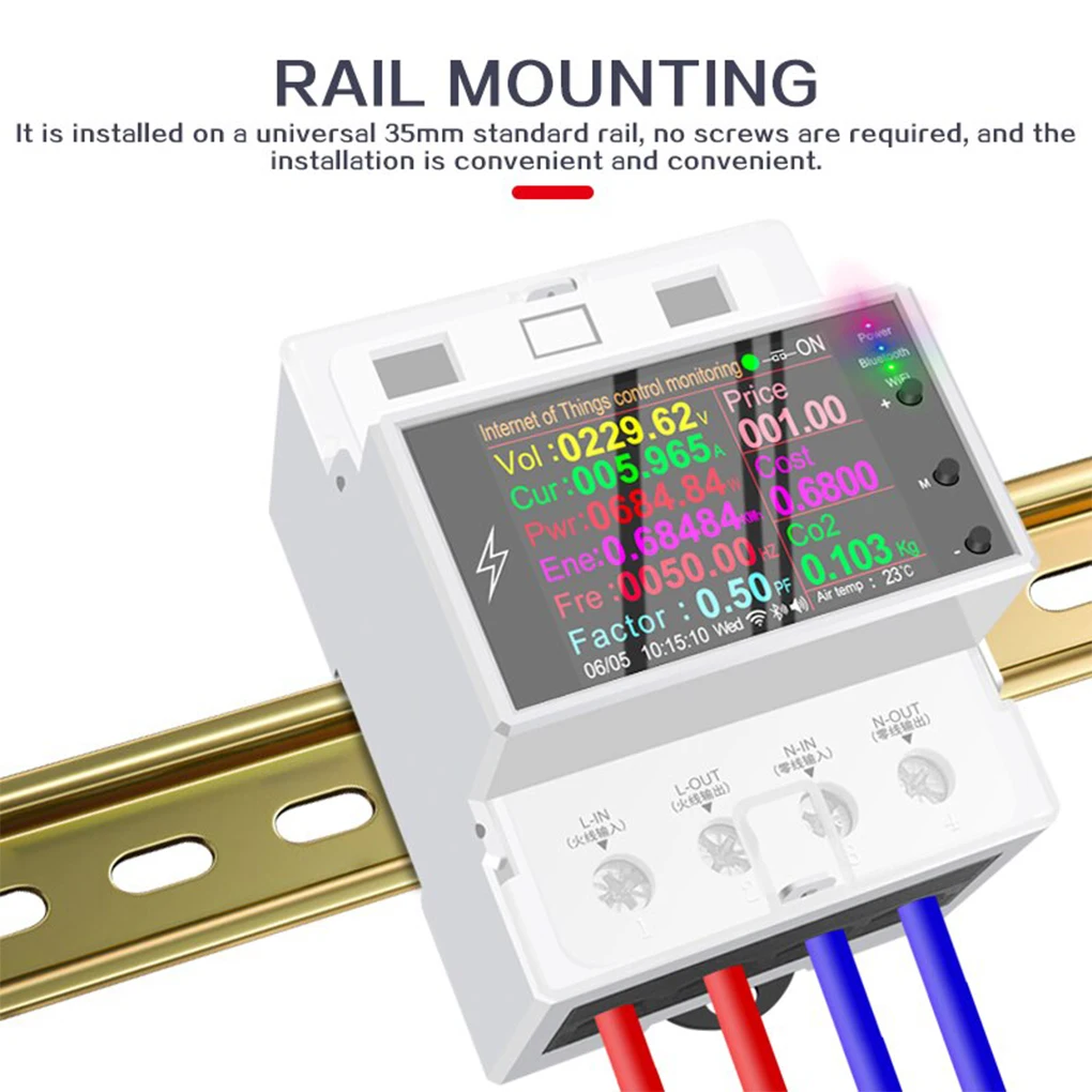 Tuya Intelligent Power Meter Apartment Digital Display High Accuracy AC 85-265V Voltmeter Electricity Gauge WiFi
Tuya Intelligent Power Meter Apartment Digital Display High Accuracy AC 85-265V Voltmeter Electricity Gauge WiFi