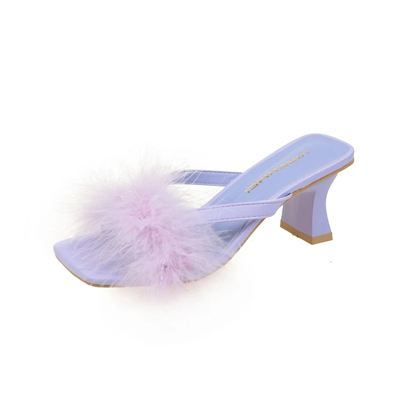 Ladies Flip-Flops Summer High Heel Feather Decoration Solid Color Simple Beach Vacation Shoes Chanclas Mujer Sandalias De Mujer
Ladies Flip-Flops Summer High Heel Feather Decoration Solid Color Simple Beach Vacation Shoes Chanclas Mujer Sandalias De Mujer