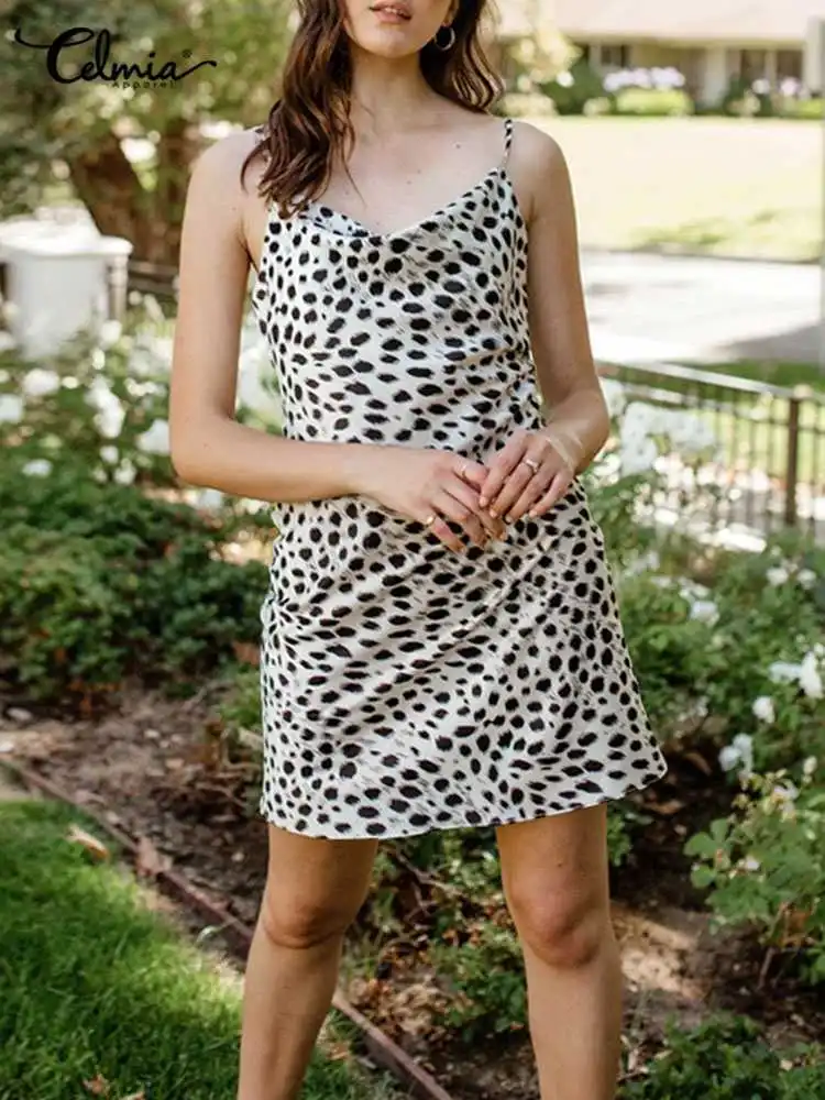 Celmia Women Cowl Neck Mini Dress Sexy 2022 Fashion Holiday Spaghetti Straps Party Dress Leopard Printing Casual Short Vestidos
Celmia Women Cowl Neck Mini Dress Sexy 2022 Fashion Holiday Spaghetti Straps Party Dress Leopard Printing Casual Short Vestidos
