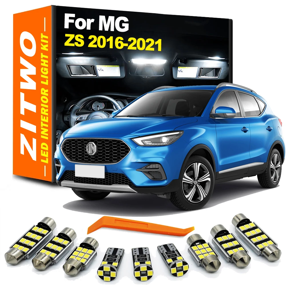 

ZITWO 8Pcs For MG ZS 2016 2017 2018 2019 2020 2021 LED Interior Dome Reading Map Trunk Light License Plate Bulb Kit Accessories