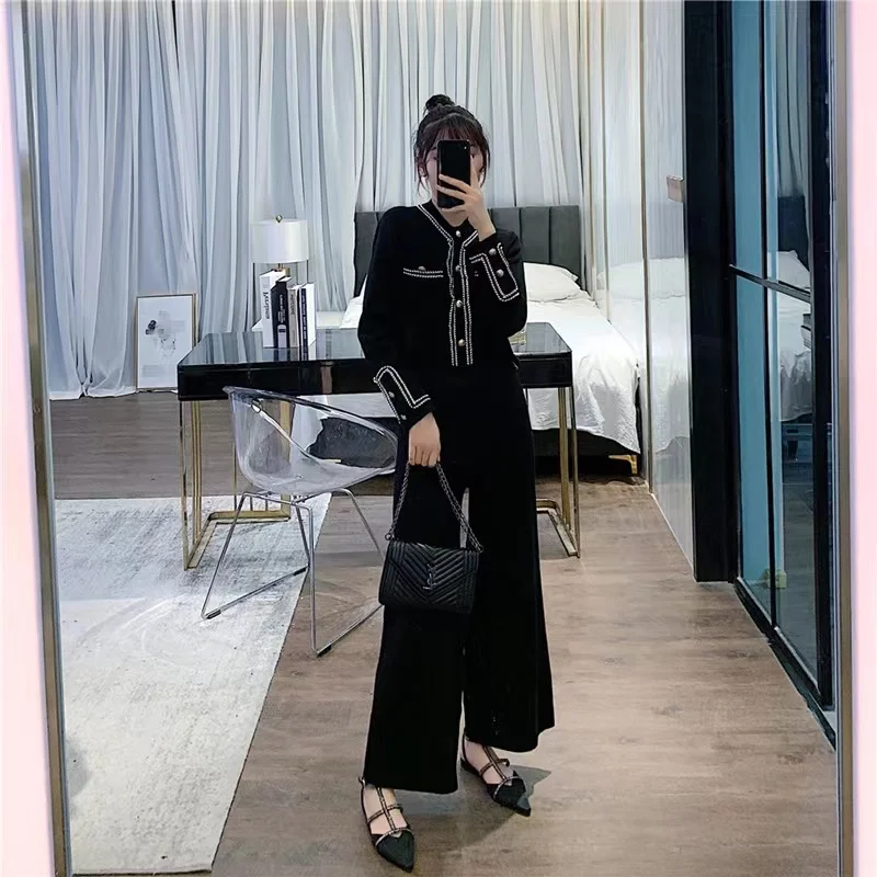 New Vintage Knitted Two Piece Sets Womens Outfits Spring Fashion Long Sleeve Sweater Cardigan + Wide Leg Pants Suits Female
New Vintage Knitted Two Piece Sets Womens Outfits Spring Fashion Long Sleeve Sweater Cardigan + Wide Leg Pants Suits Female