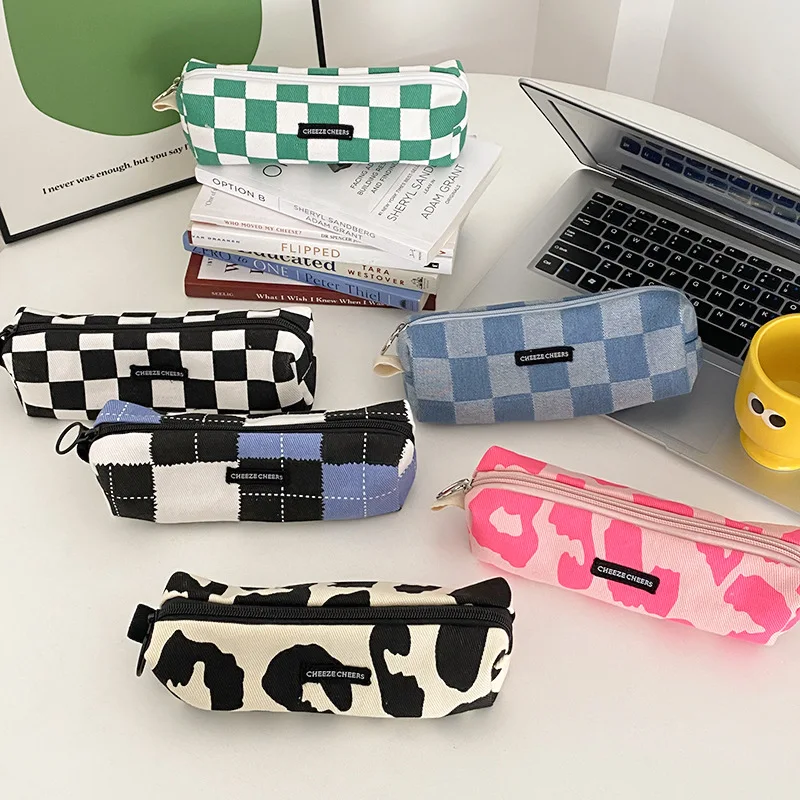 Japanese Style Plaid Cosmetic Bag Women Canvas Handbags Purse Organizer Pencil Bags Lipstick Bag Makeup Bag Women Leopard Bag
Japanese Style Plaid Cosmetic Bag Women Canvas Handbags Purse Organizer Pencil Bags Lipstick Bag Makeup Bag Women Leopard Bag