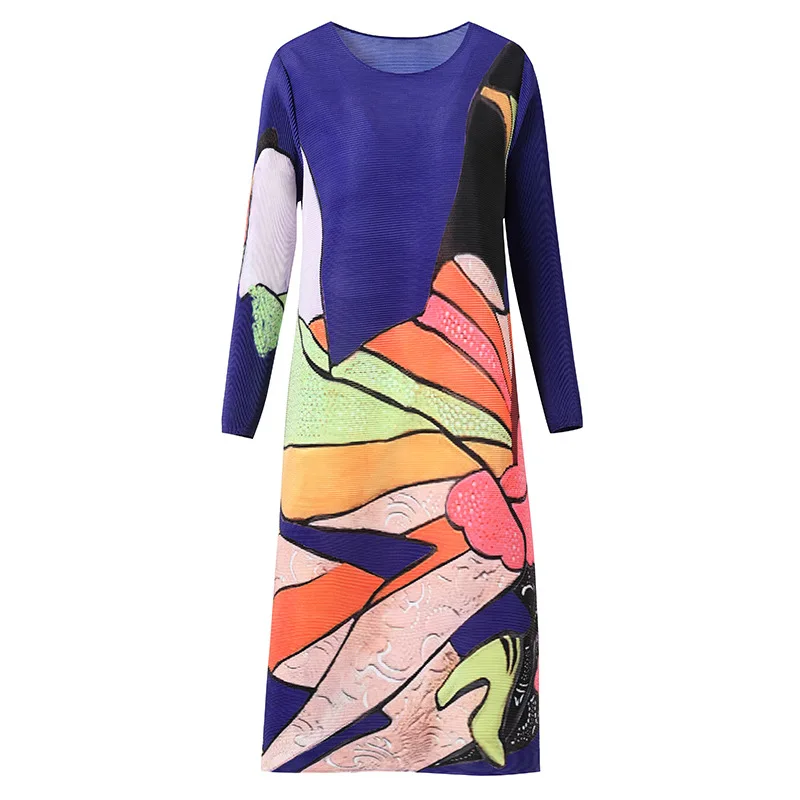Dress For Women 45-75kg Spring 2022 New Fashion Printed Round Neck Loose Stretch Miyake Pleated Clothes Knee Length
Dress For Women 45-75kg Spring 2022 New Fashion Printed Round Neck Loose Stretch Miyake Pleated Clothes Knee Length