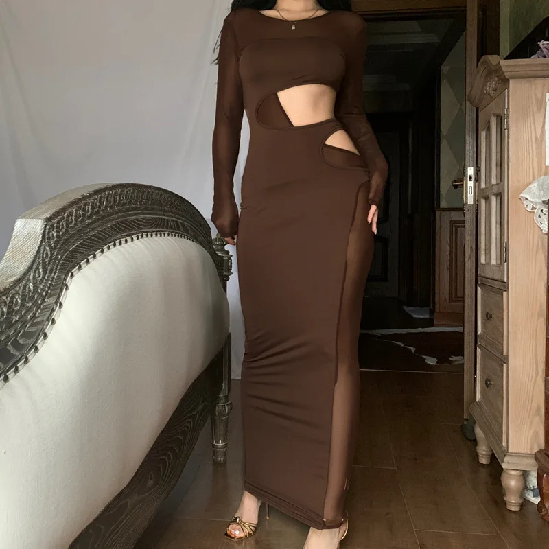 FTS 2022 Autumn Long Sleeve Hip Pack Long Evening Women's Dress Round Neck Sexy Openwork Mesh Slim Fit Dress Female Clothing
FTS 2022 Autumn Long Sleeve Hip Pack Long Evening Women's Dress Round Neck Sexy Openwork Mesh Slim Fit Dress Female Clothing