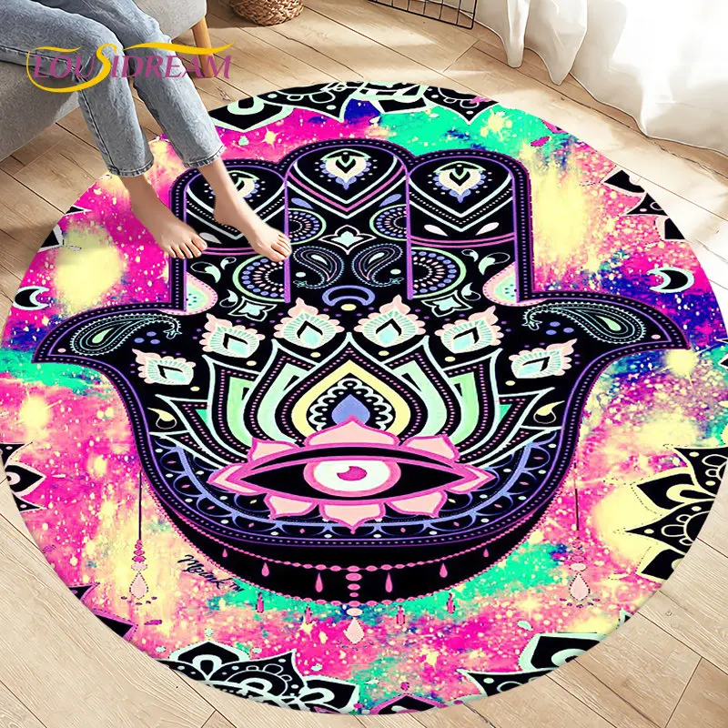 Evil Eye Round Area Rug,Hamsa Palm Mandala Circle Carpet Rug for Living Room Bedroom Sofa Decor,Kids Play Crawl Floor Mat soft
Evil Eye Round Area Rug,Hamsa Palm Mandala Circle Carpet Rug for Living Room Bedroom Sofa Decor,Kids Play Crawl Floor Mat soft