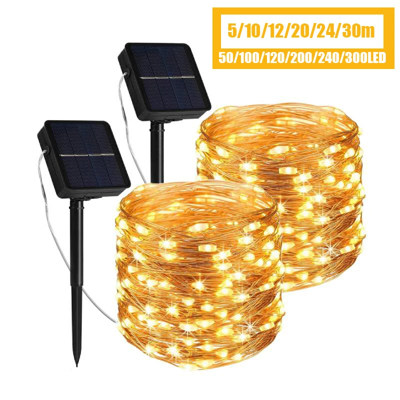 Уличная светодиодная Водонепроницаемая гирлянда на солнечной батарее, 8 режимов
Уличная светодиодная Водонепроницаемая гирлянда на солнечной батарее, 8 режимов