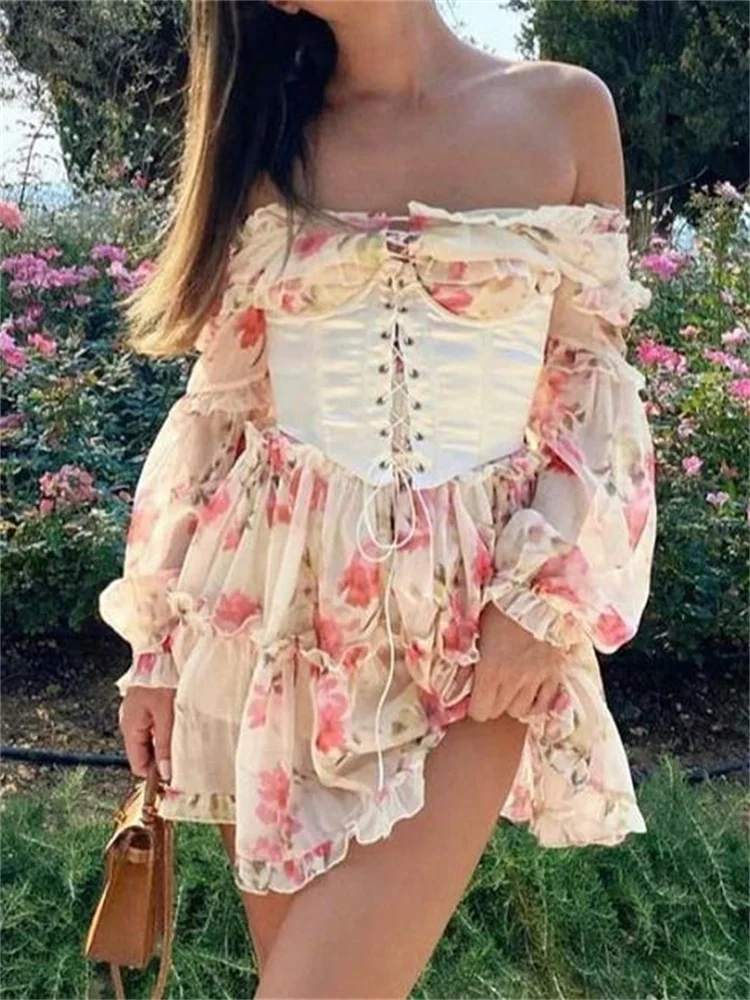 Vintage Off Shoulder Long Sleeve A-Line Short Dress Women Fairy Elegant Square Neck Bandage Corset Mini Dresses Party
Vintage Off Shoulder Long Sleeve A-Line Short Dress Women Fairy Elegant Square Neck Bandage Corset Mini Dresses Party