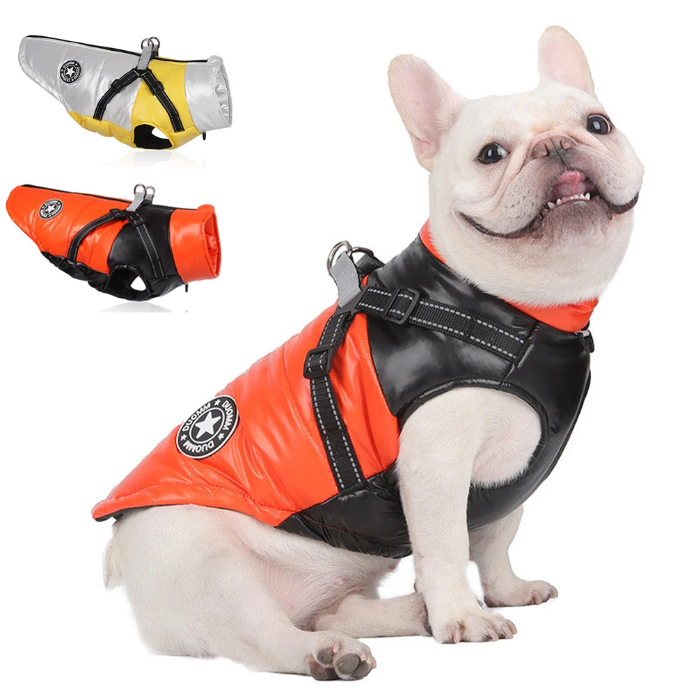 Pet Vest Cotton-padded Clothes For Small Medium Dogs Rainproof Winter Jacket With Built-in Harness Pupply Coat
Pet Vest Cotton-padded Clothes For Small Medium Dogs Rainproof Winter Jacket With Built-in Harness Pupply Coat