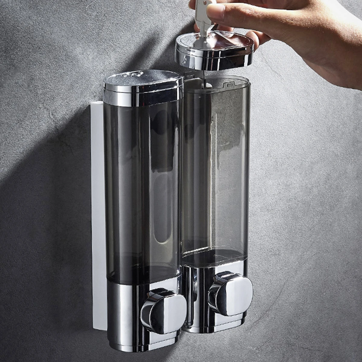 Shampoo Dispenser Kit 2 Chamber Wall Mounted Shampoo and Conditioner Dispenser 600ML No Drill Handwashing Fluid Dispenser
Shampoo Dispenser Kit 2 Chamber Wall Mounted Shampoo and Conditioner Dispenser 600ML No Drill Handwashing Fluid Dispenser
