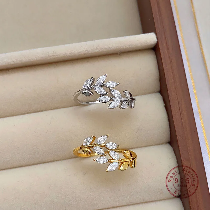 Fashion Leaf Zircon Open Ring Women 925 Sterling Silver Classic Personality Wedding Bridal Jewelry Accessories
Fashion Leaf Zircon Open Ring Women 925 Sterling Silver Classic Personality Wedding Bridal Jewelry Accessories