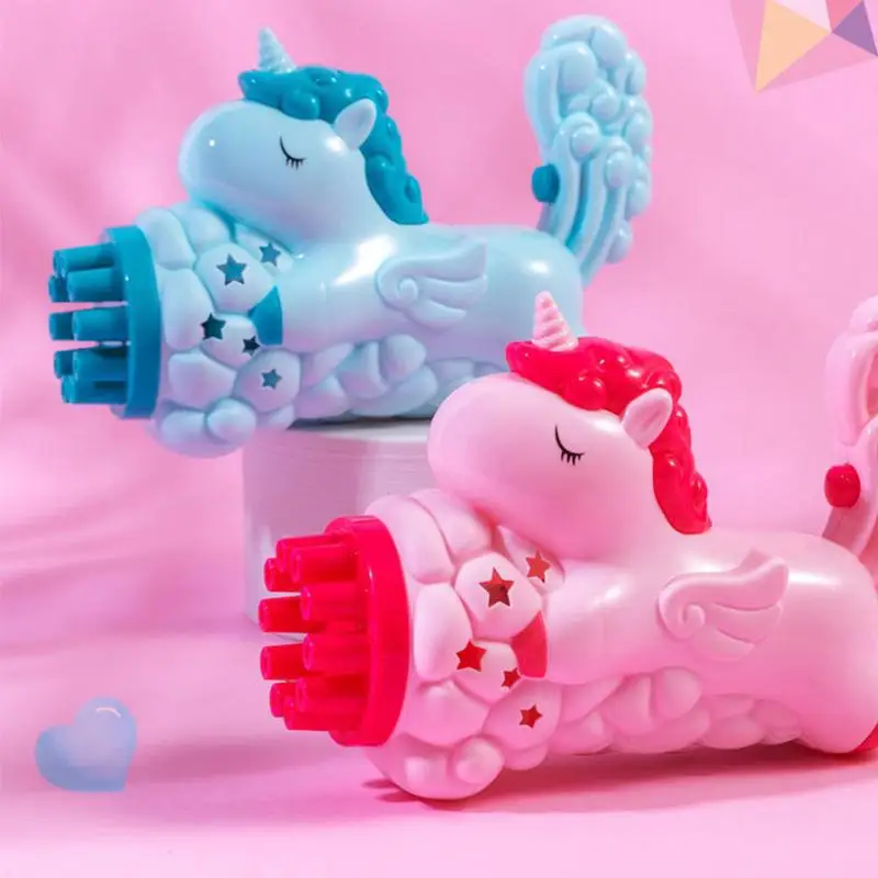 10-hole Cartoon Unicorn Bubble Machine Rainbow Pony Automatic Bubble Gun Toy Children Outdoor Fun One-click Bubble Maker Gifts
10-hole Cartoon Unicorn Bubble Machine Rainbow Pony Automatic Bubble Gun Toy Children Outdoor Fun One-click Bubble Maker Gifts
