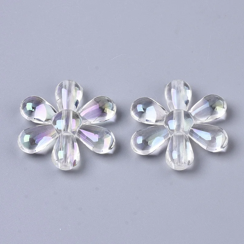 300PCS Transparent Acrylic Beads AB Color Plated Flower Clear AB 24.5x22.5x5mm, Hole: 1.5mm
300PCS Transparent Acrylic Beads AB Color Plated Flower Clear AB 24.5x22.5x5mm, Hole: 1.5mm