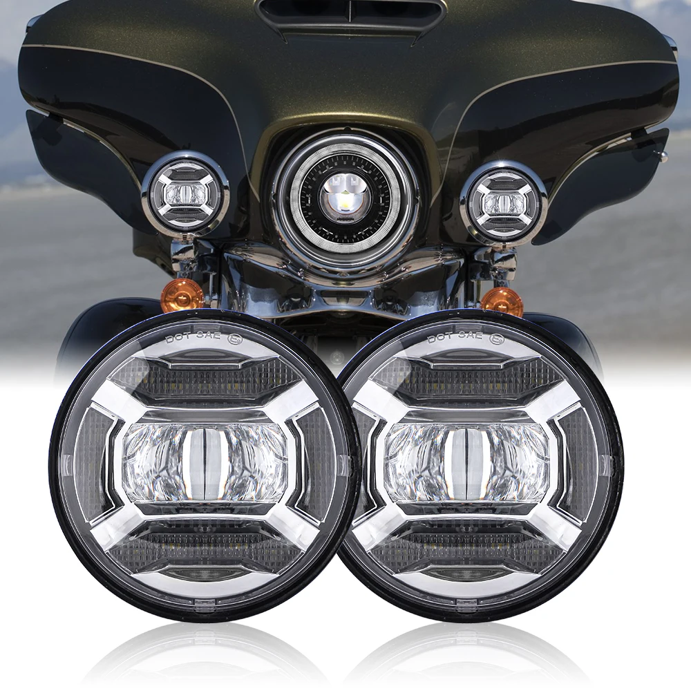 2 PCS Chrome 4.5 Inch LED Passing Light LED Fog Lamps for Harley Road King,Fat Boy,CVO Ultra Classic Electra Glide Driving Lamp
2 PCS Chrome 4.5 Inch LED Passing Light LED Fog Lamps for Harley Road King,Fat Boy,CVO Ultra Classic Electra Glide Driving Lamp