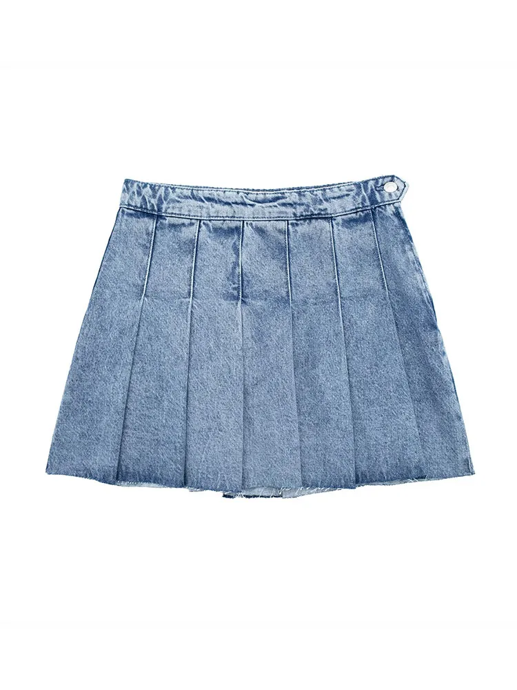 Women 2023 New Chic Fashion Wide fold Denim Mini Skirt Vintage High Waist Side Zipper Female Skirts Mujer
Women 2023 New Chic Fashion Wide fold Denim Mini Skirt Vintage High Waist Side Zipper Female Skirts Mujer