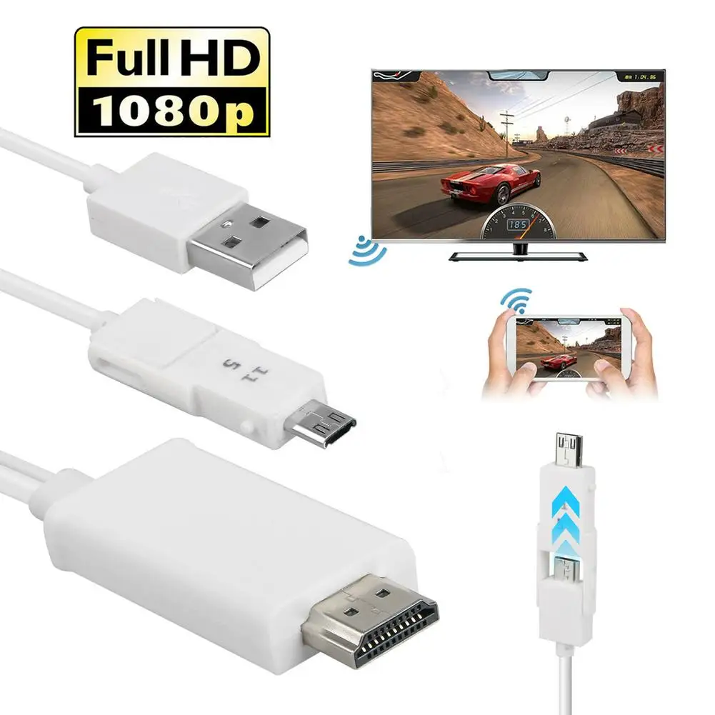 2.5m Micro USB To HDMI-compatible 1080P HDTV Cable Adapter for Phone Tablets MHL Enabled Device Samsung Galaxy Series
2.5m Micro USB To HDMI-compatible 1080P HDTV Cable Adapter for Phone Tablets MHL Enabled Device Samsung Galaxy Series