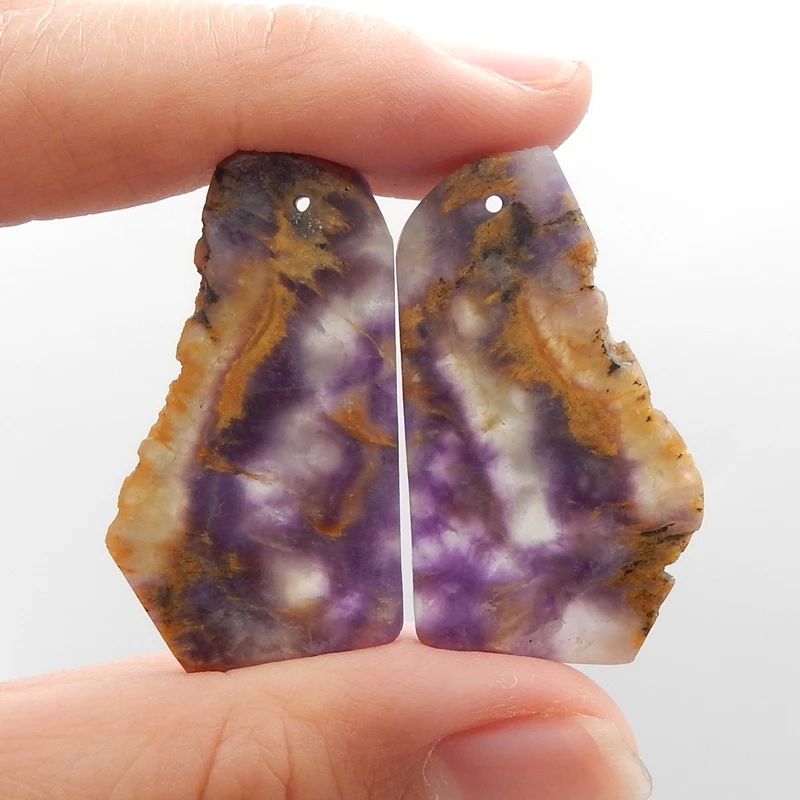 

Semi-precious Stones Jewelry Accessories, Birthday Gift,Natural Amethyst Nugget Fashion Earring Beads 36x20x3mm9.9g
