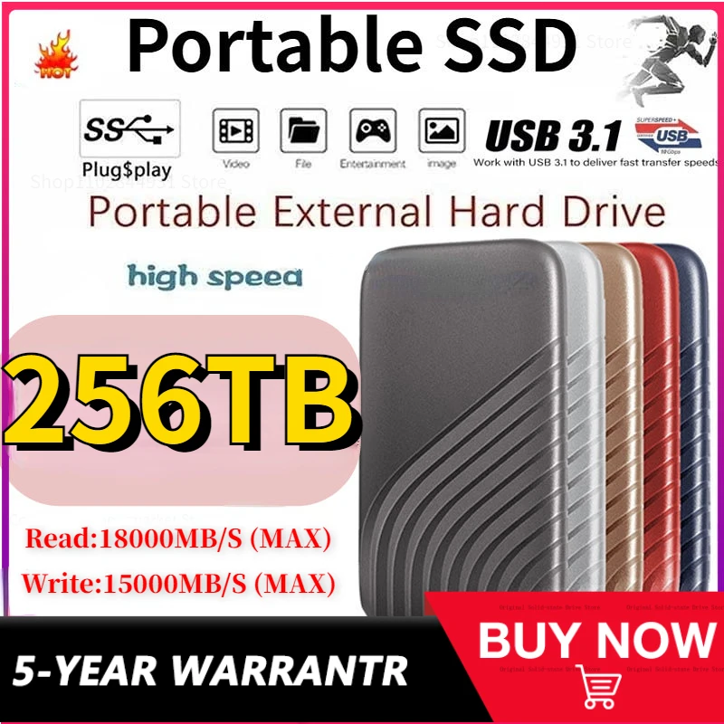 Hot Selling Portable SSD Large Capacity 256TB/8TB External Mini Mobile Solid State Hard Disk NTFS System Suitable for PS4/laptop
Hot Selling Portable SSD Large Capacity 256TB/8TB External Mini Mobile Solid State Hard Disk NTFS System Suitable for PS4/laptop