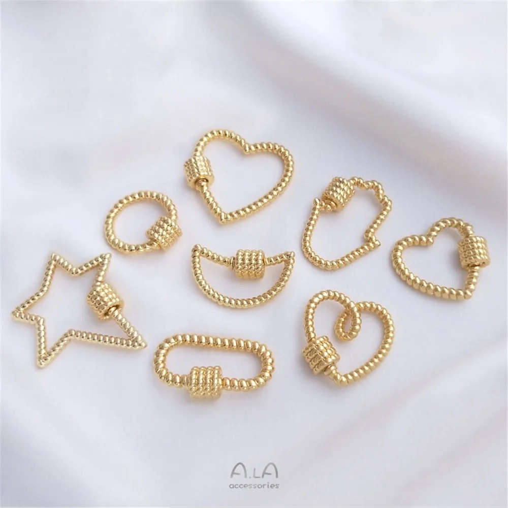 18K Gold Filled Plated Screw thread, geometric, circular, love, five-pointed star, Moon turnbuckle pendant, DIY connection
18K Gold Filled Plated Screw thread, geometric, circular, love, five-pointed star, Moon turnbuckle pendant, DIY connection