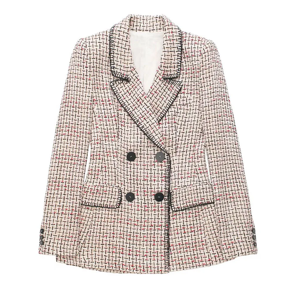 Women's 2022 Fashion New Coat Textured Double Breasted Blazer Casual Lapel Retro Long Sleeve Female Chic Jacket Mujer 
Women's 2022 Fashion New Coat Textured Double Breasted Blazer Casual Lapel Retro Long Sleeve Female Chic Jacket Mujer
