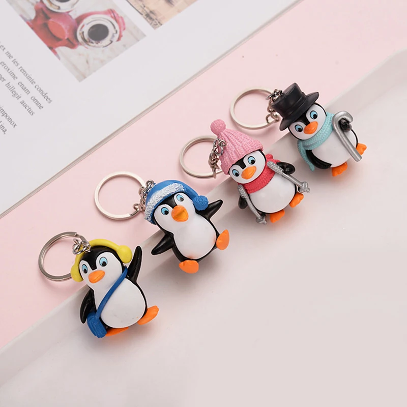 

New Cute Cartoon Penguin Keychain Bag Animal Pendant Bag Kids Keyring Toy Keychain Accessories Gift Children Pendant random 1pc