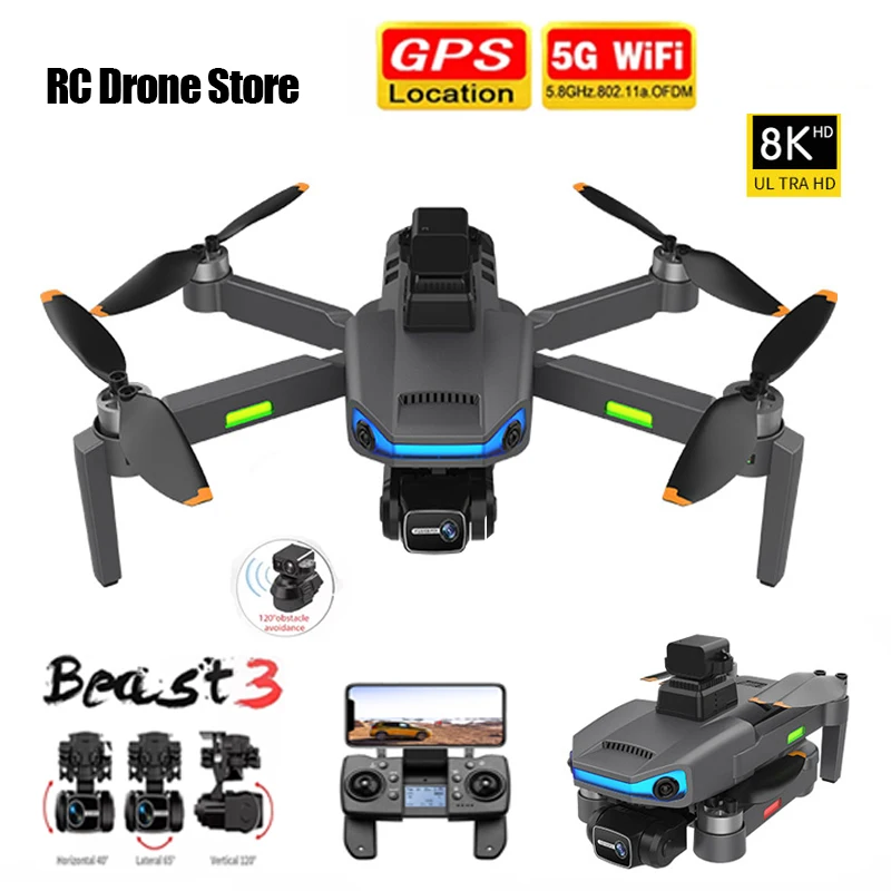 New AE3 Pro Max GPS Drone 8K Dual Camera 6Axis EIS Gimbal 5G Wifi FPV Folding Quadcopter Remote Control Distance 1500M Gift Toys
New AE3 Pro Max GPS Drone 8K Dual Camera 6Axis EIS Gimbal 5G Wifi FPV Folding Quadcopter Remote Control Distance 1500M Gift Toys