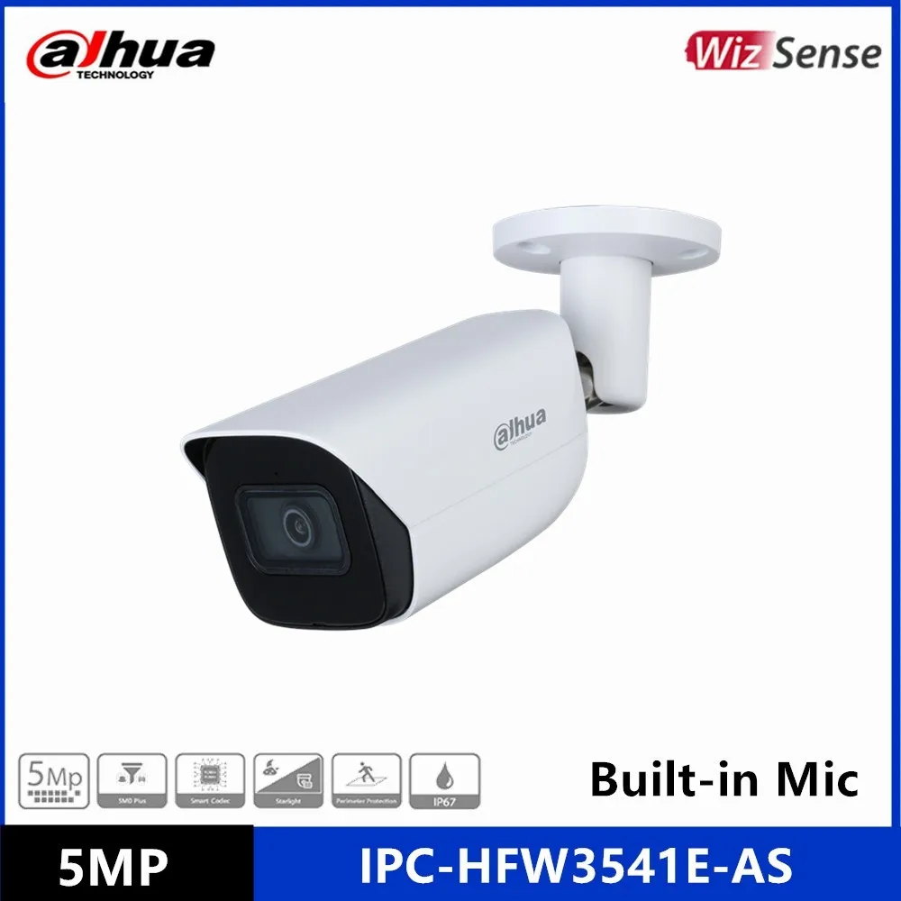 Dahua IPC-HFW3541E-AS 5 Мп POE AI Camera IR50M IP67 SMD Встроенный микрофон WizSense IP Europe Warehouse |