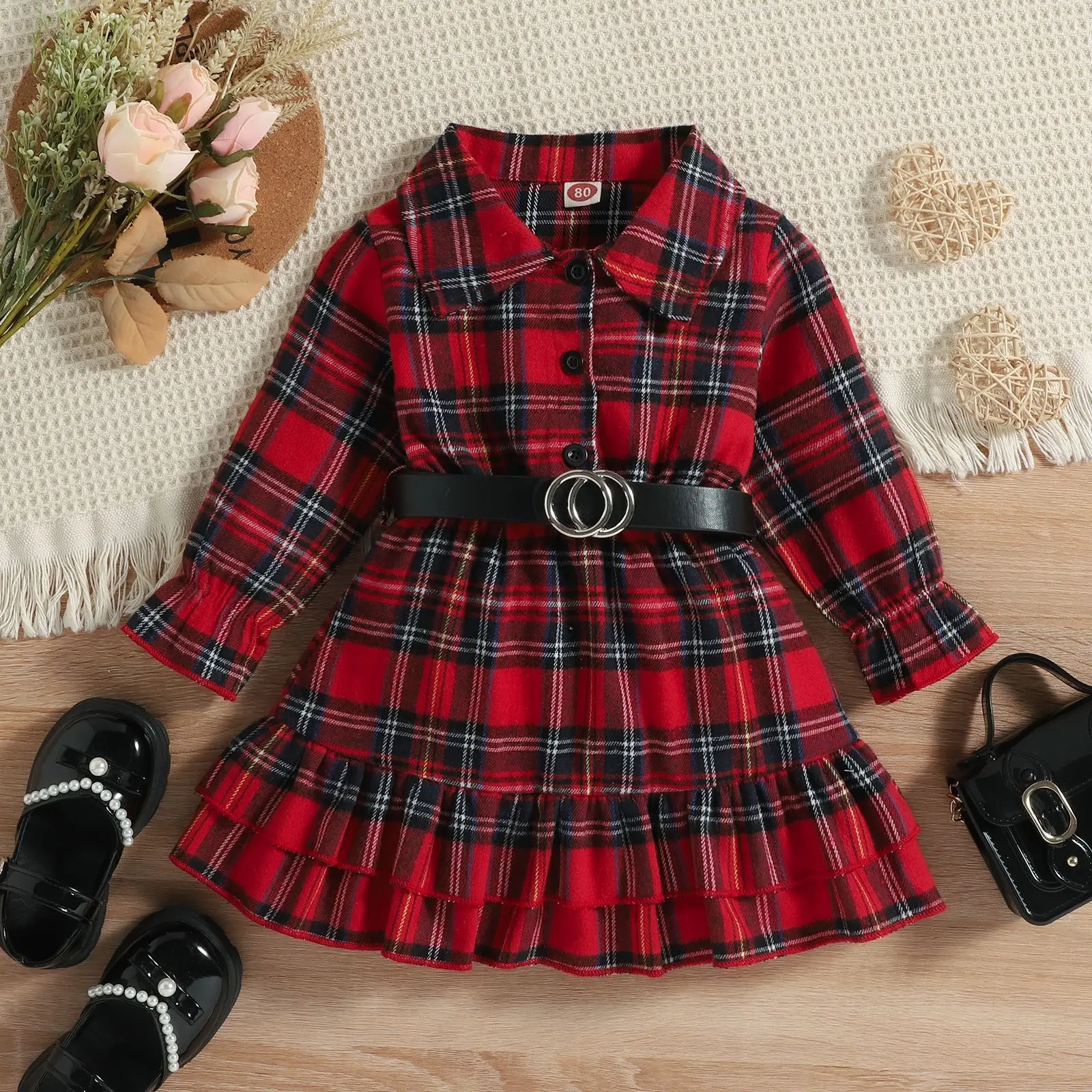 Toddler Girl Christmas Dress Fashion Belted English Plaid Dress Fall Autumn & Winter New Year Costume Kids Christmas Outfits
Toddler Girl Christmas Dress Fashion Belted English Plaid Dress Fall Autumn & Winter New Year Costume Kids Christmas Outfits