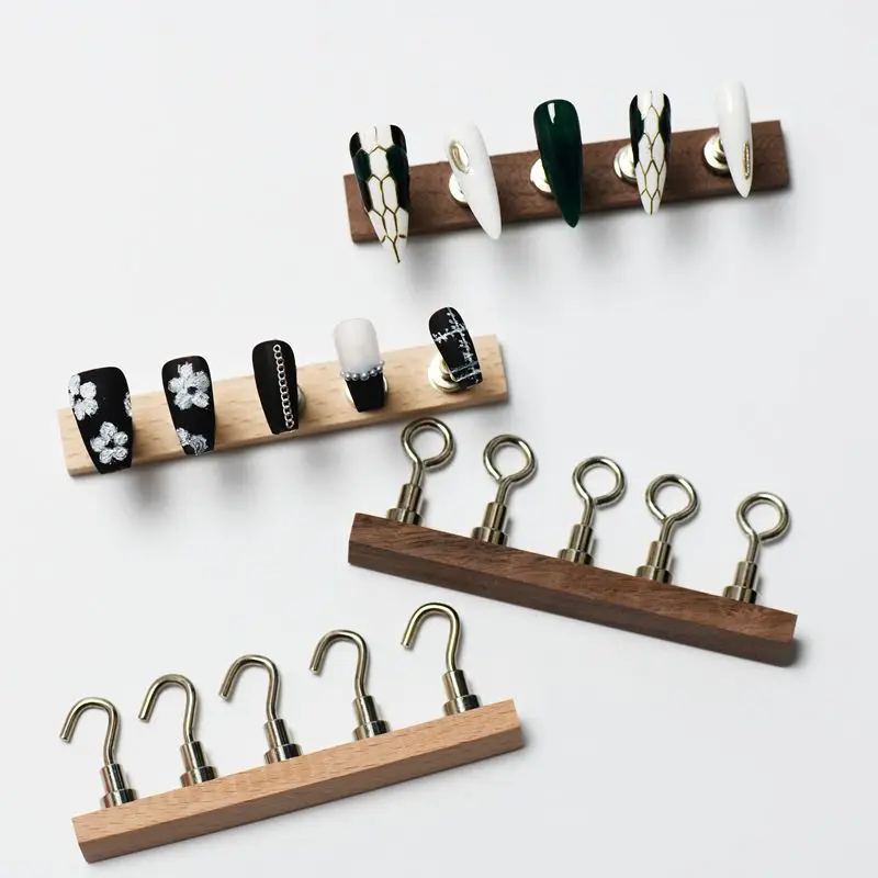 New Hook Nail Art Practice Display Stand Natural Walnut Wood Holder Base Alloy Crystal Nail Polish Display Stand Manicure Tools
New Hook Nail Art Practice Display Stand Natural Walnut Wood Holder Base Alloy Crystal Nail Polish Display Stand Manicure Tools