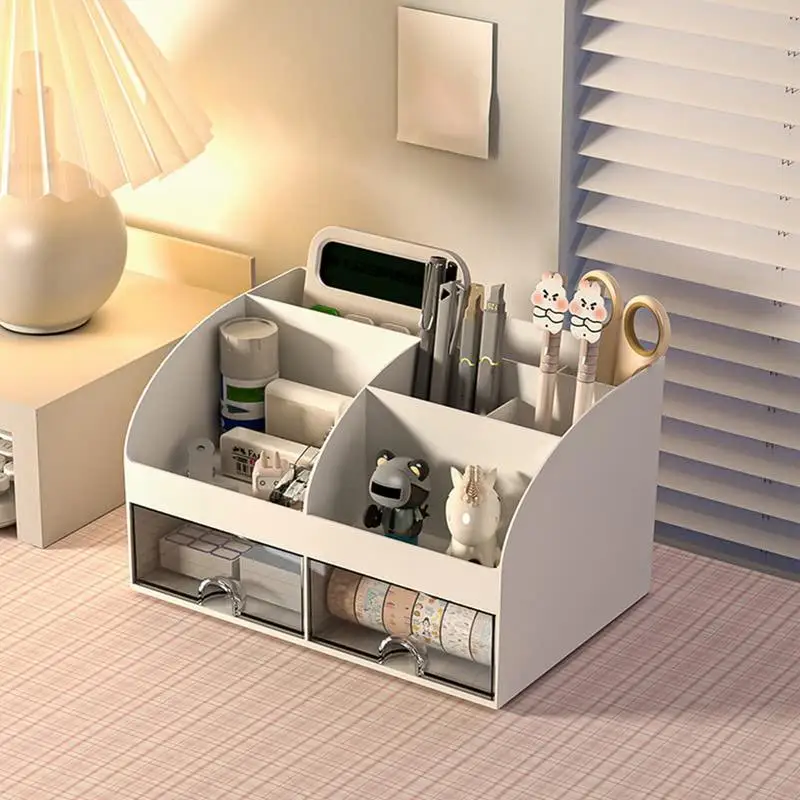 Stationary Organizer With Drawers Desk Storage Rack Cosmetics Makeup Brush Holder Box Home Multifunction Office Storage Supplies 
Stationary Organizer With Drawers Desk Storage Rack Cosmetics Makeup Brush Holder Box Home Multifunction Office Storage Supplies