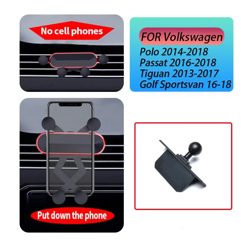 

Car Mobile Phone Holder For Volkswagen VW Tiguan Passat Polo Golf Sportsvan 2013 2014 2016 2018 Gravity Stand Navigation Bracket