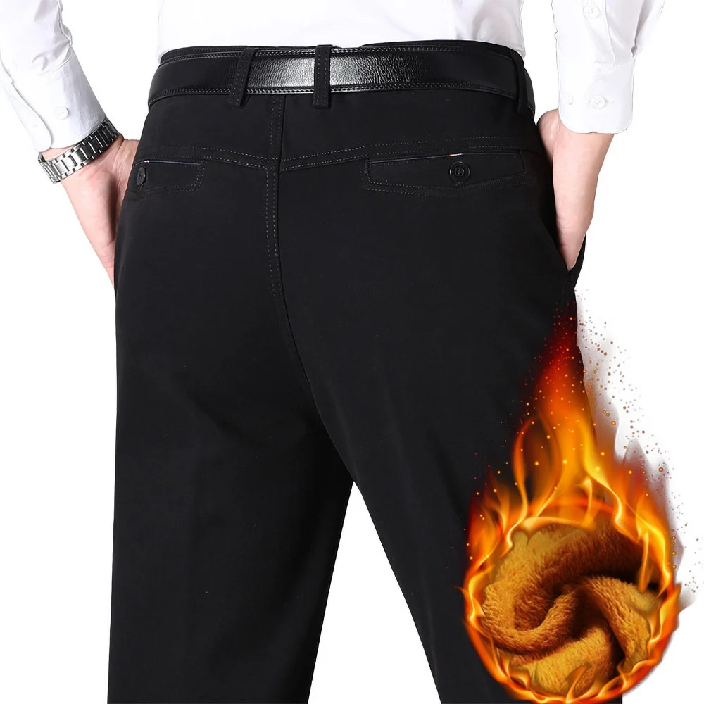 Autumn Winter Men Warm Fleece Classic Black Cotton Pants Mens Business Loose Long Trousers Quality Casual Work Pants Overalls
Autumn Winter Men Warm Fleece Classic Black Cotton Pants Mens Business Loose Long Trousers Quality Casual Work Pants Overalls