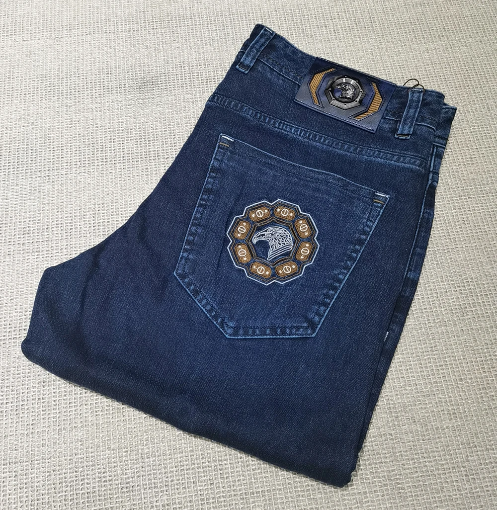 Тонкие мужские джинсы из хлопка, с вышивкой, размер 30-40 
Тонкие мужские джинсы из хлопка, с вышивкой, размер 30-40