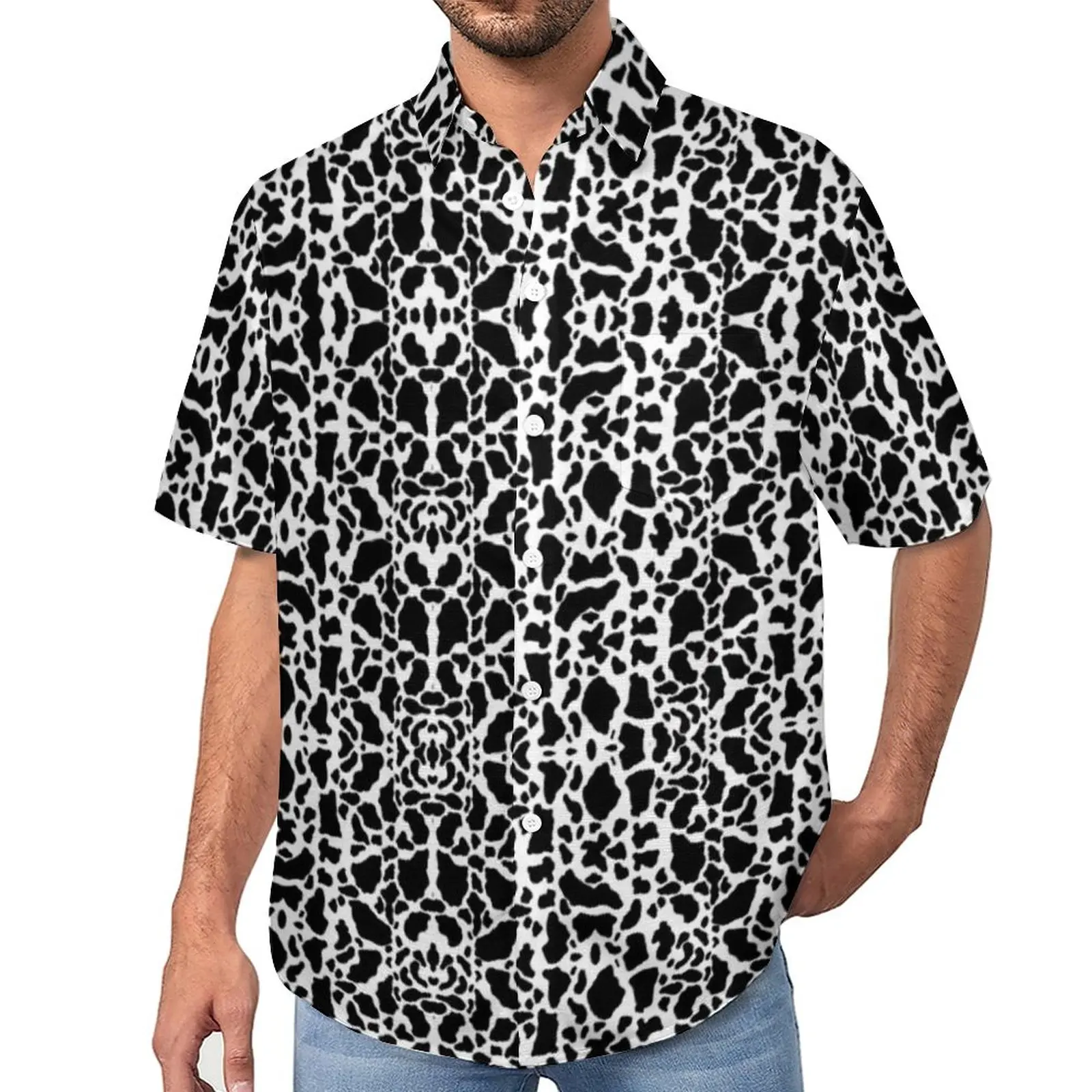 Abstract Cow Casual Shirts Black Spots Print Beach Shirt Hawaiian Aesthetic Blouses Men Graphic Plus Size 4XL
Abstract Cow Casual Shirts Black Spots Print Beach Shirt Hawaiian Aesthetic Blouses Men Graphic Plus Size 4XL