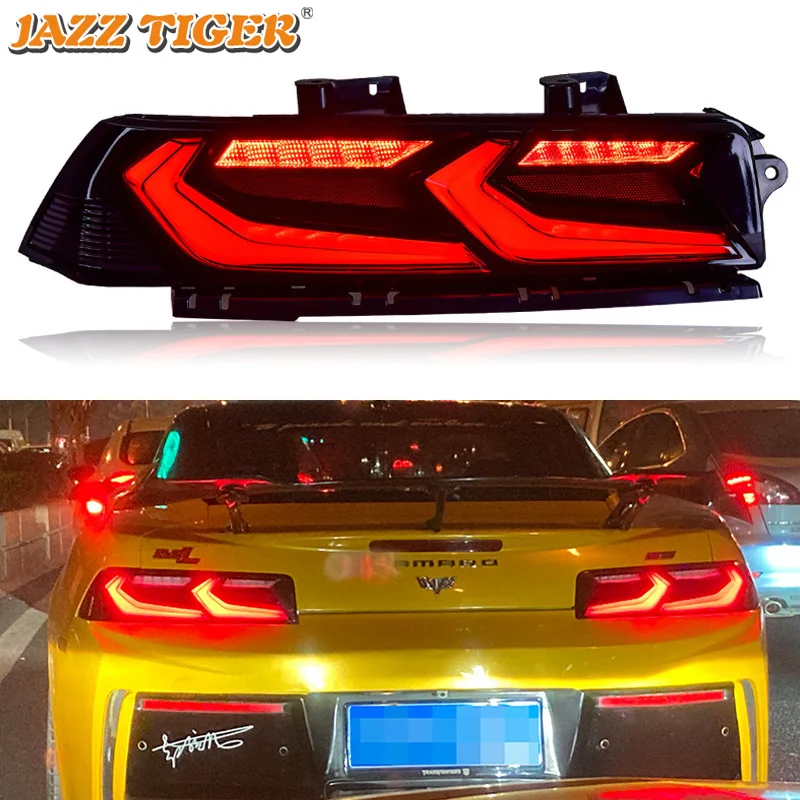 

Автомобильный светодиодный задний фонарь, задсветильник для Chevrolet Camaro 2014 2015, светодиодный задний фсветильник + стоп-сигнал + задний + красный сигнал поворота