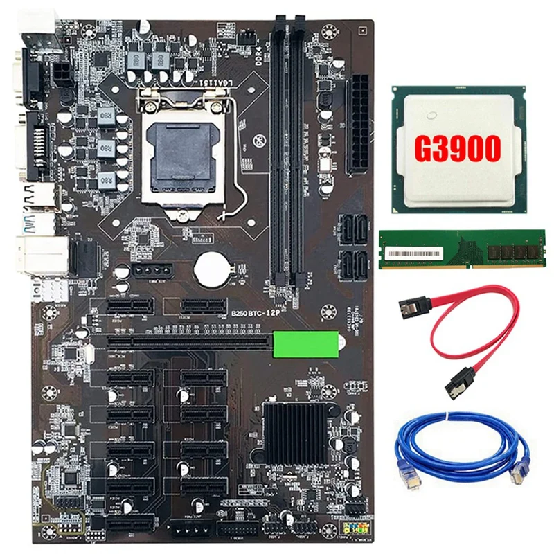 Материнская плата для майнинга BTC B250 12 GPU LGA1151 PCIE16X, графическая карта с DDR4 8 Гб 2666 МГц ОЗУ + процессор G3900 для майнинга Ethereum
Материнская плата для майнинга BTC B250 12 GPU LGA1151 PCIE16X, графическая карта с DDR4 8 Гб 2666 МГц ОЗУ + процессор G3900 для майнинга Ethereum