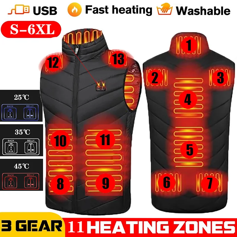 17 Areas USB Heated Vest Warm Outdoor Hunting Sleeveless Jacket Men Women Heating Thermal Coat Plus Size S-6XL Heating Vest
17 Areas USB Heated Vest Warm Outdoor Hunting Sleeveless Jacket Men Women Heating Thermal Coat Plus Size S-6XL Heating Vest