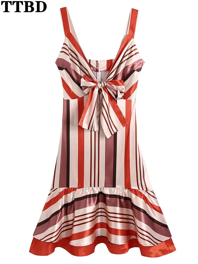 TTBD traf vestidos Women fashion new with bow swinging striped midi dress vintage v neck wide straps female dresses vestidos
TTBD traf vestidos Women fashion new with bow swinging striped midi dress vintage v neck wide straps female dresses vestidos