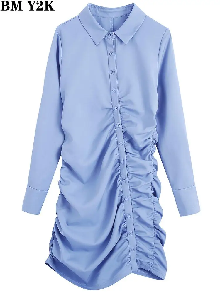 BM Y2K sexy. dress Women 2022 fashion draped mini shirt dress vintage long sleeve front buttons female dresses vestidos mujer
BM Y2K sexy. dress Women 2022 fashion draped mini shirt dress vintage long sleeve front buttons female dresses vestidos mujer