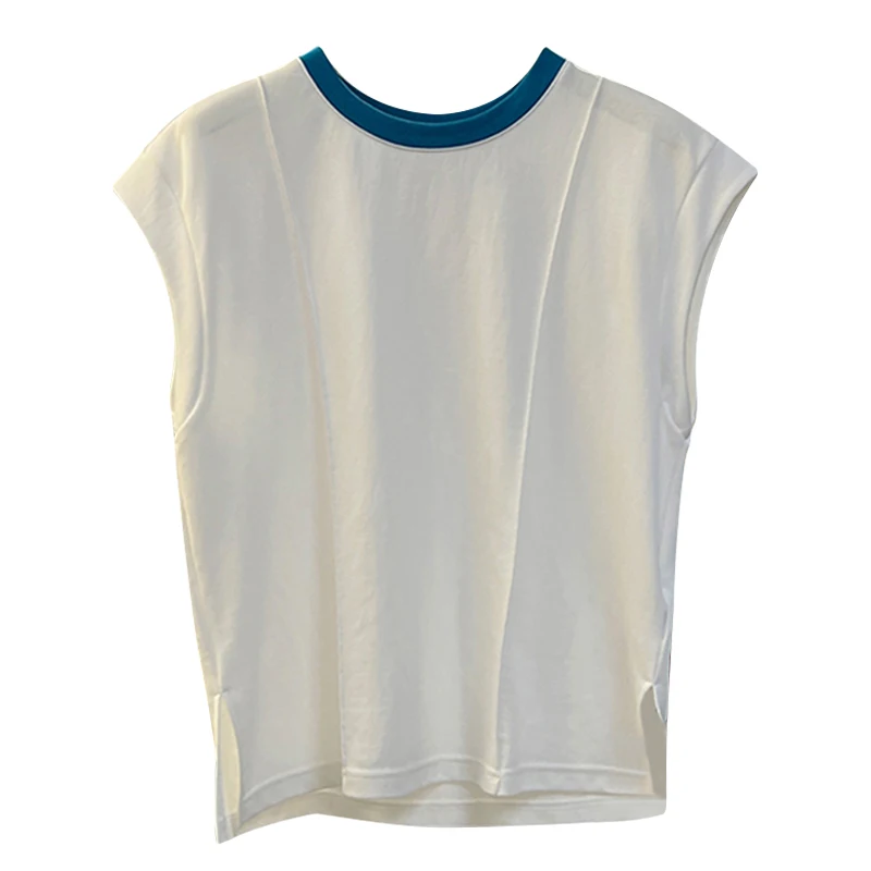 Contrast Color Round Neck Sleeveless Vest T-shirt for Women Summer Waistcoat Top
Contrast Color Round Neck Sleeveless Vest T-shirt for Women Summer Waistcoat Top