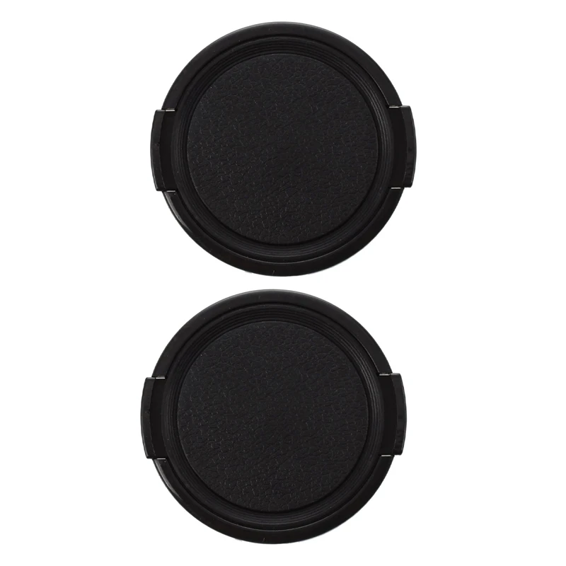 

2X Camera Plastic Side Pinch Clip On Front Lens Cap Protective Cover Black 49Mm