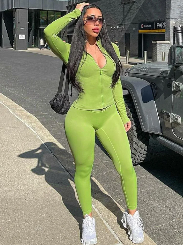 Green Casual Two Piece Sets Women Tracksuit Autumn Long Sleeve Skinny Tops and Elastic Yoga Pencil Pants Suits Matching Outfits
Green Casual Two Piece Sets Women Tracksuit Autumn Long Sleeve Skinny Tops and Elastic Yoga Pencil Pants Suits Matching Outfits