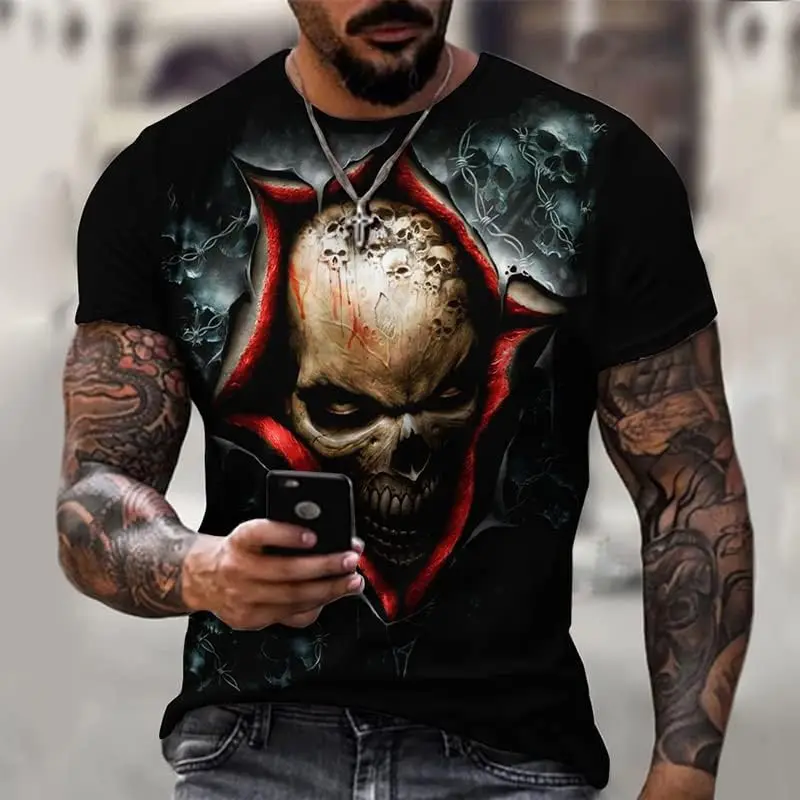 Taamlou Men's Street Skull Muscle Short Sleeve Print Personality Fashion Fashion T-Shirt
Taamlou Men's Street Skull Muscle Short Sleeve Print Personality Fashion Fashion T-Shirt