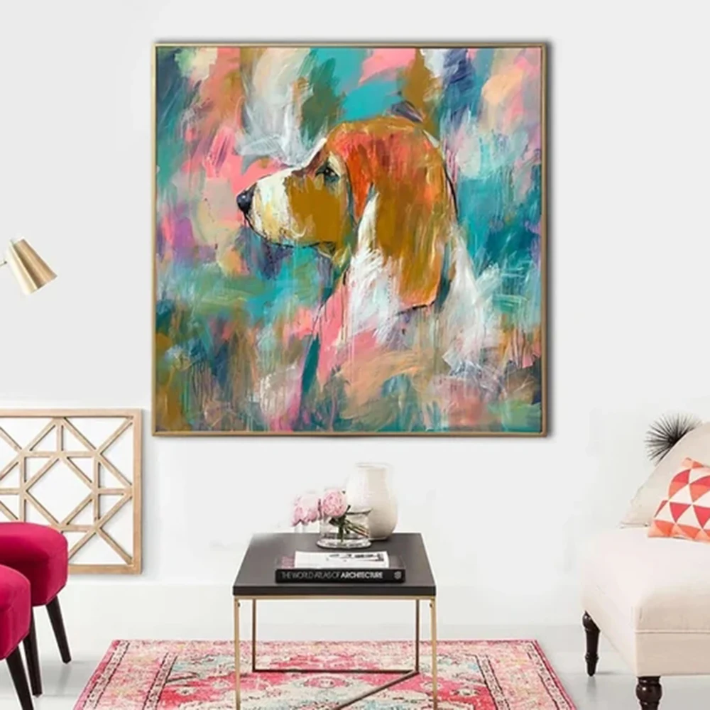 Original Abstract Dog Paintings On Canvas Colorful Beagle Acrylic Hand Painted Artwork Modern Fine Art for Indie Room Wall Decor
Original Abstract Dog Paintings On Canvas Colorful Beagle Acrylic Hand Painted Artwork Modern Fine Art for Indie Room Wall Decor