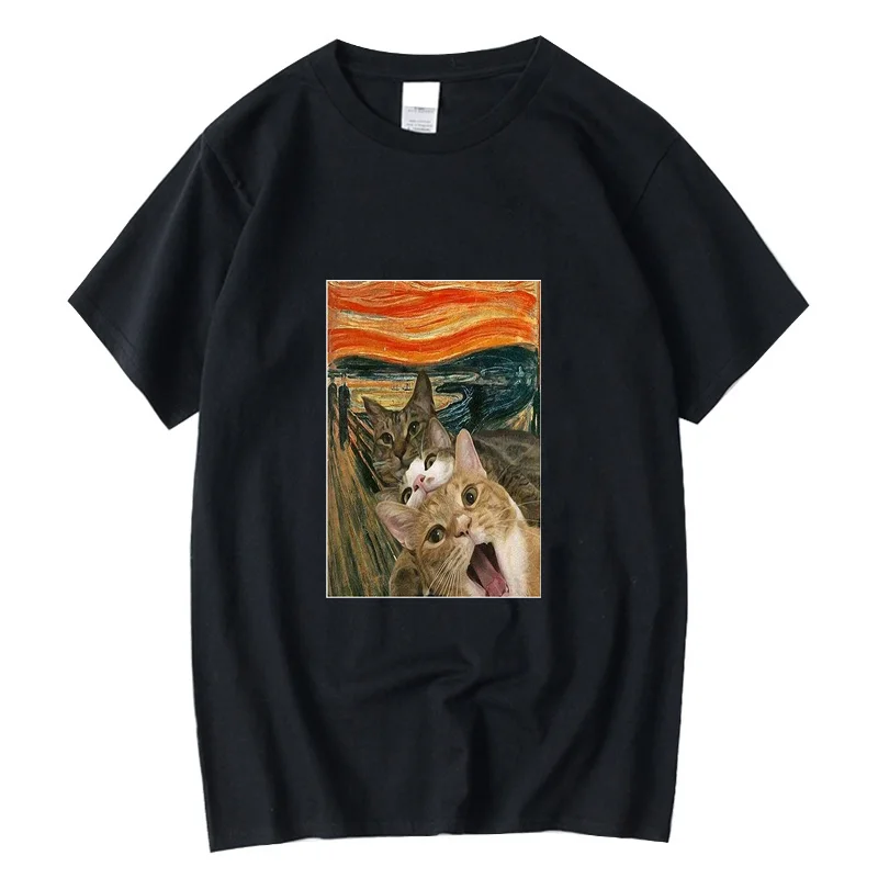 XIN YI Men's high quality t-shirt 100% cotton t shirt cat pattern printed T-shirt casual cool o-neck tshirt loose male tees tops
XIN YI Men's high quality t-shirt 100% cotton t shirt cat pattern printed T-shirt casual cool o-neck tshirt loose male tees tops